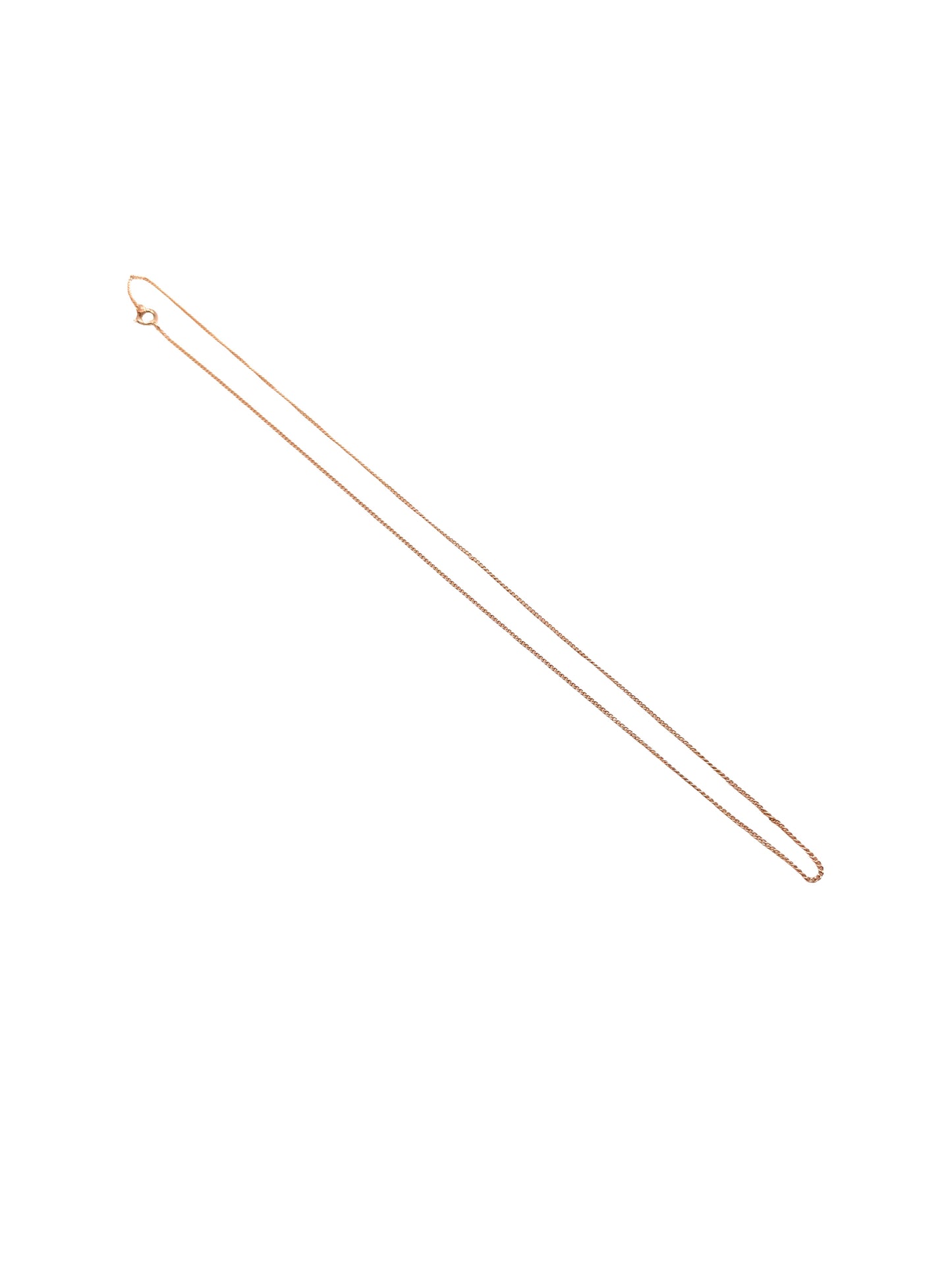 Gold necklace on a white background