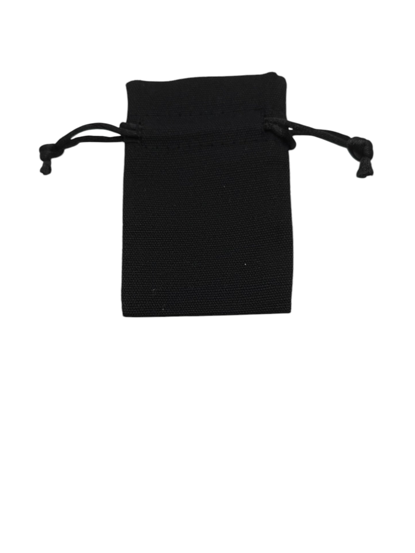 Small Black Cotton Drawstring Bag