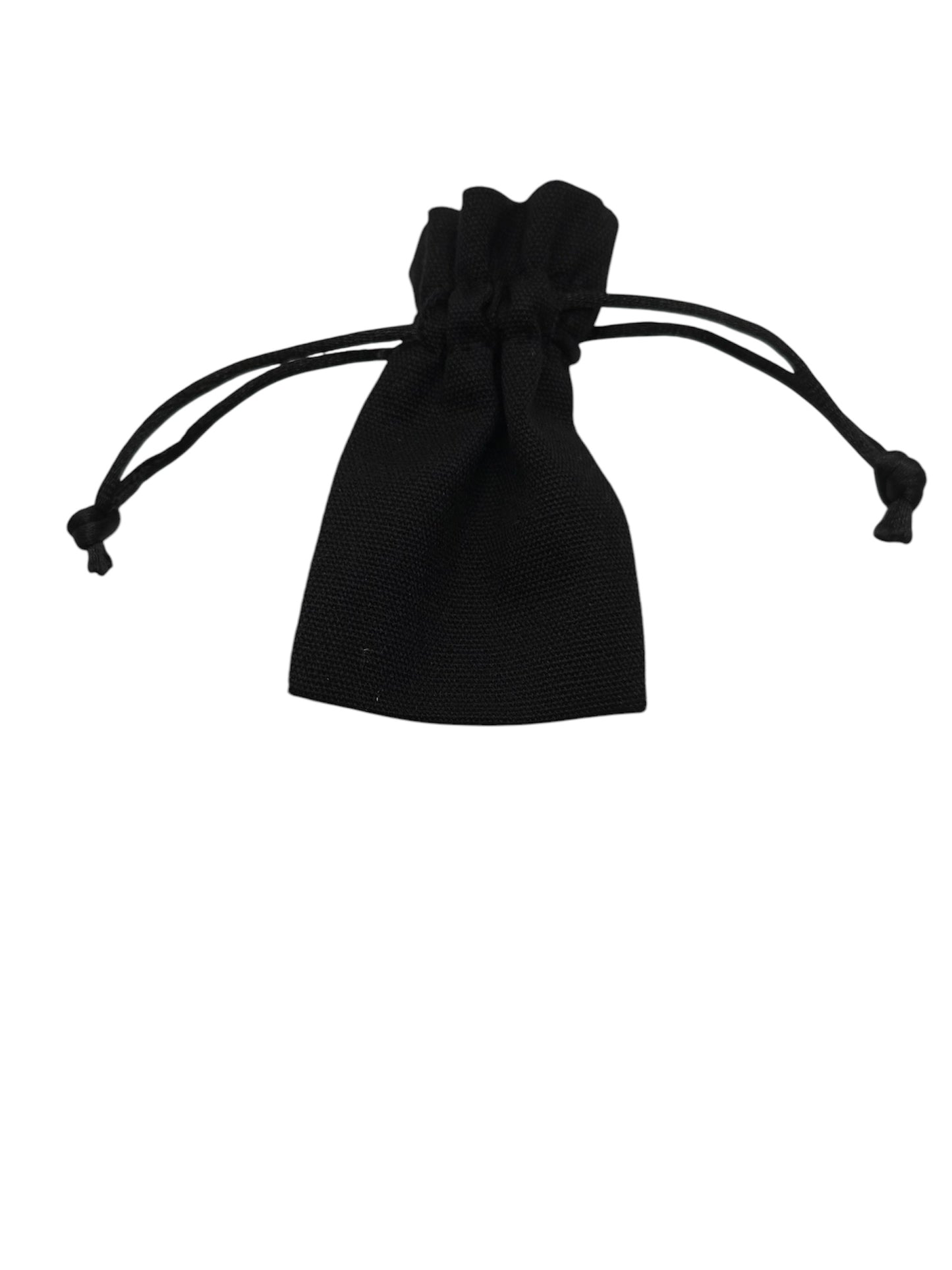 Black drawstring bag closed