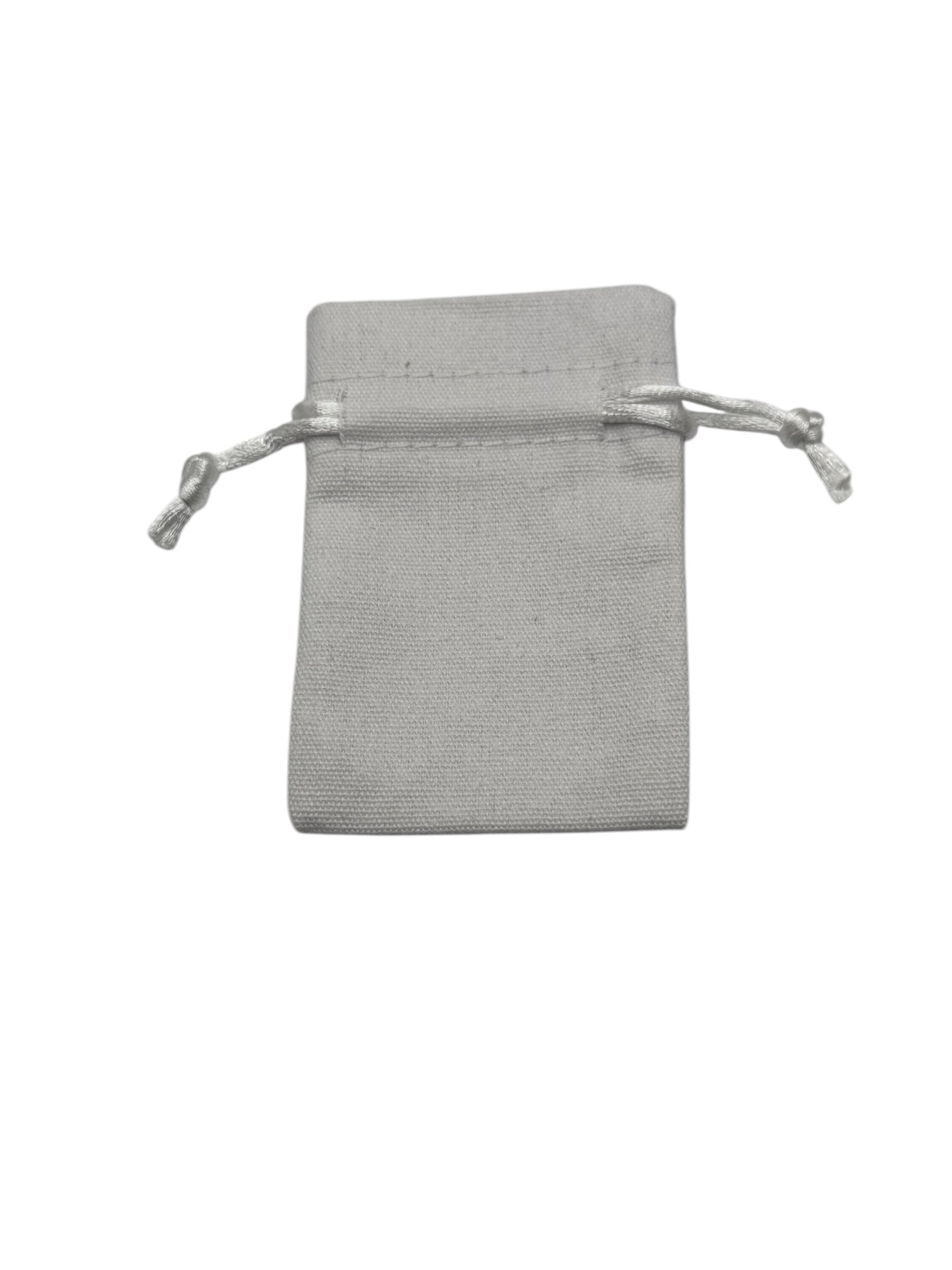 White Cotton Drawstring Pouches - Small x5 Pieces