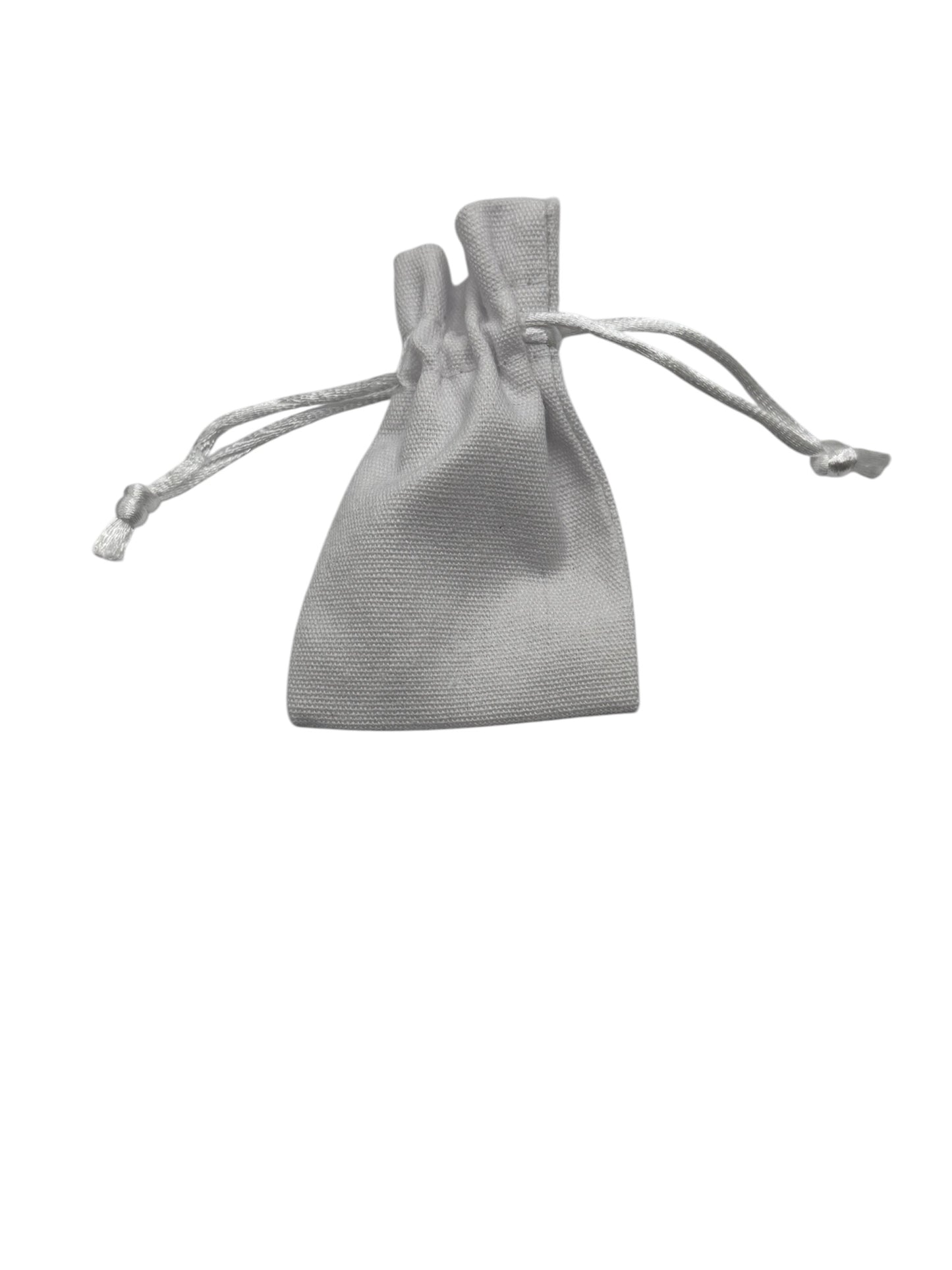 White Cotton Drawstring Pouches - Small x5 Pieces