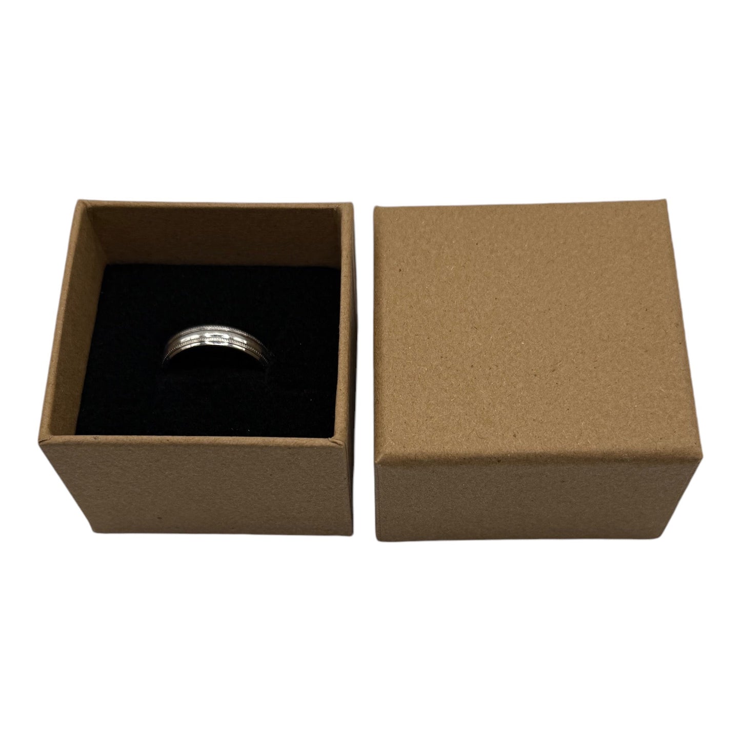 Recyclable Kraft Brown jewellery ring box