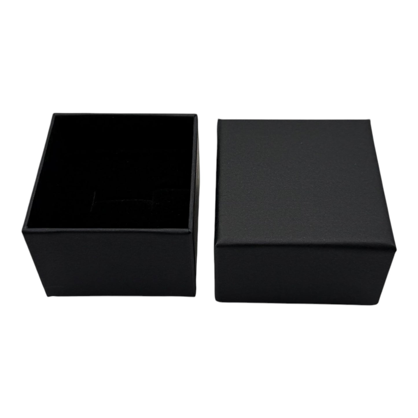 Black ring box with lid off