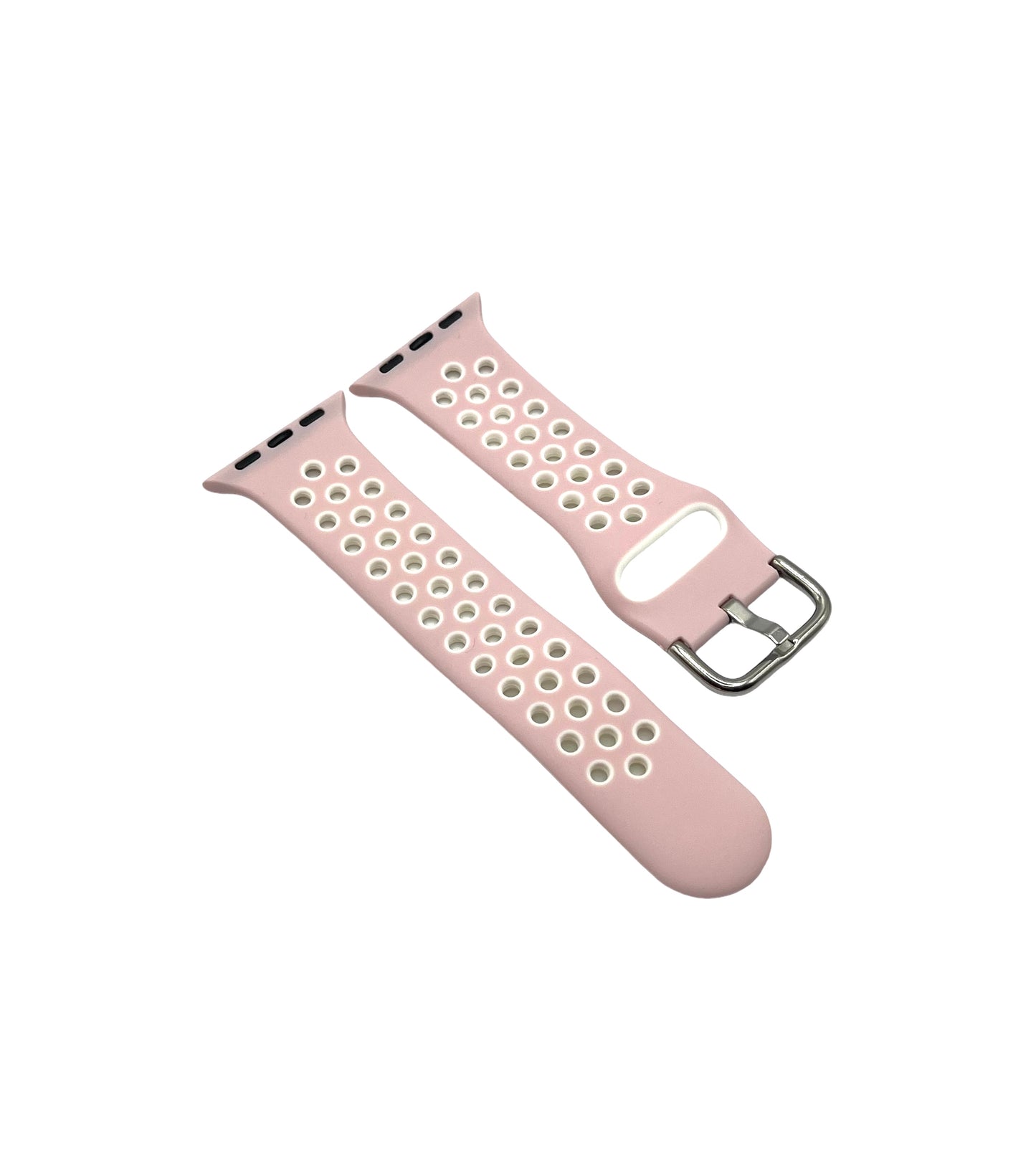 Sports Style Silicone Watch Strap - Pink/White (38-41mm)
