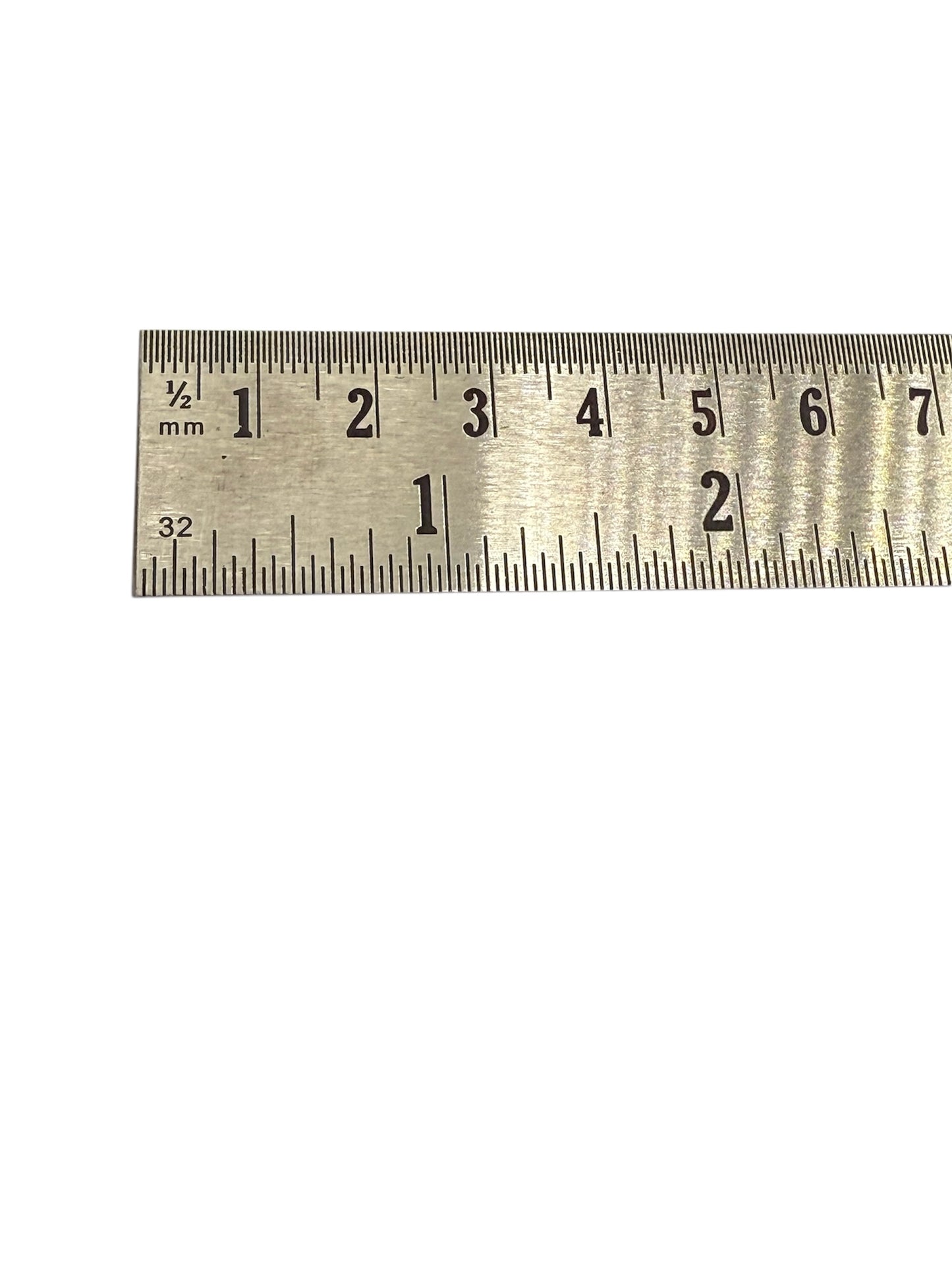 Close up of steel ruler