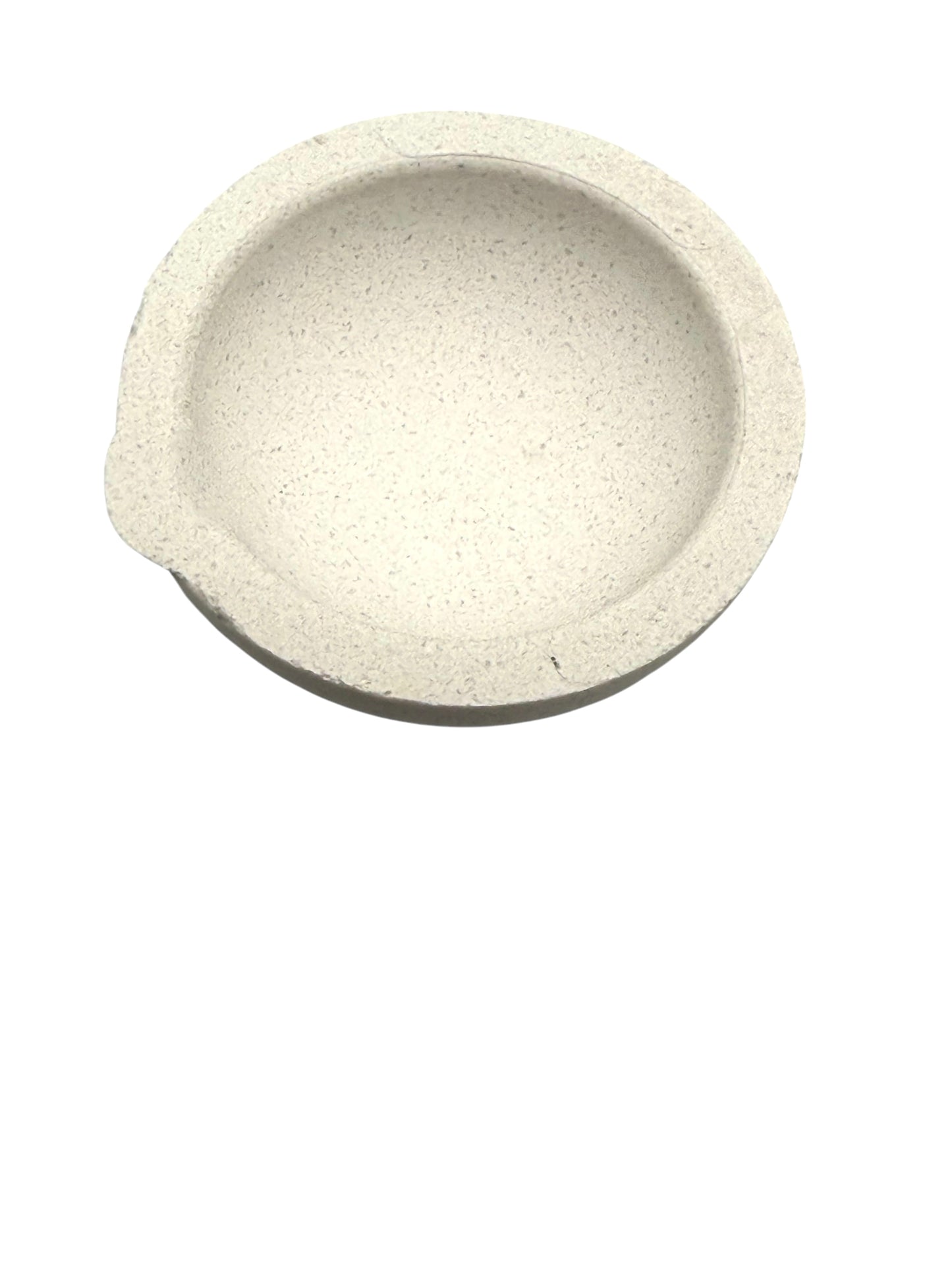 Top view of round platinum crucible