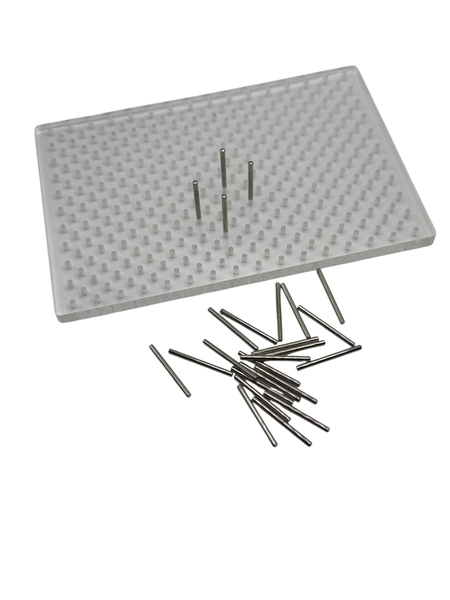 Wire forming jig with four pins inserted