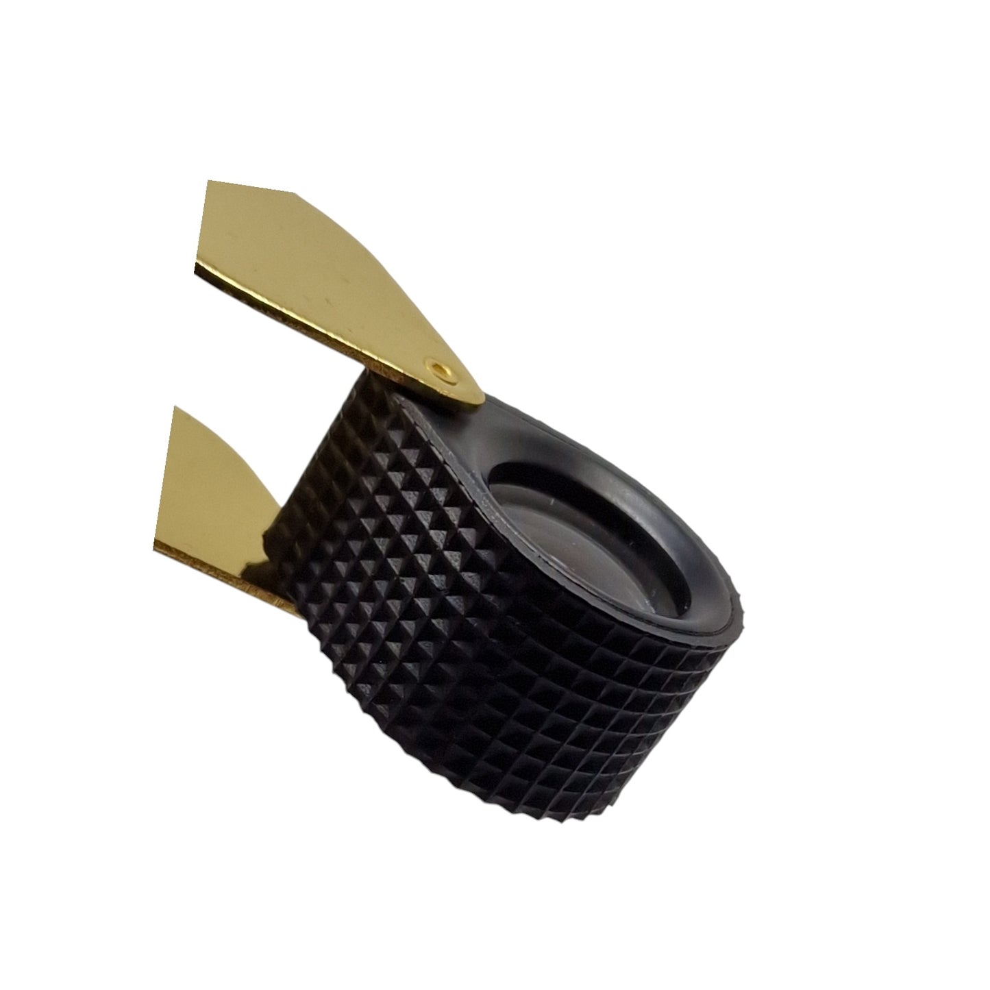 Side view of magnifying loupe