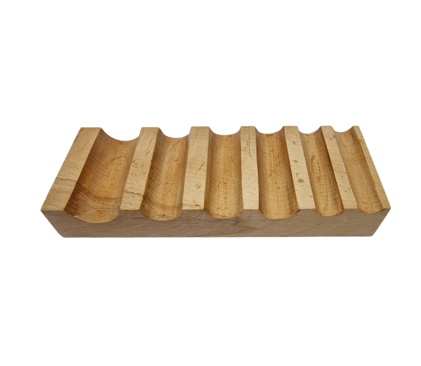 Side view of wooden swage block