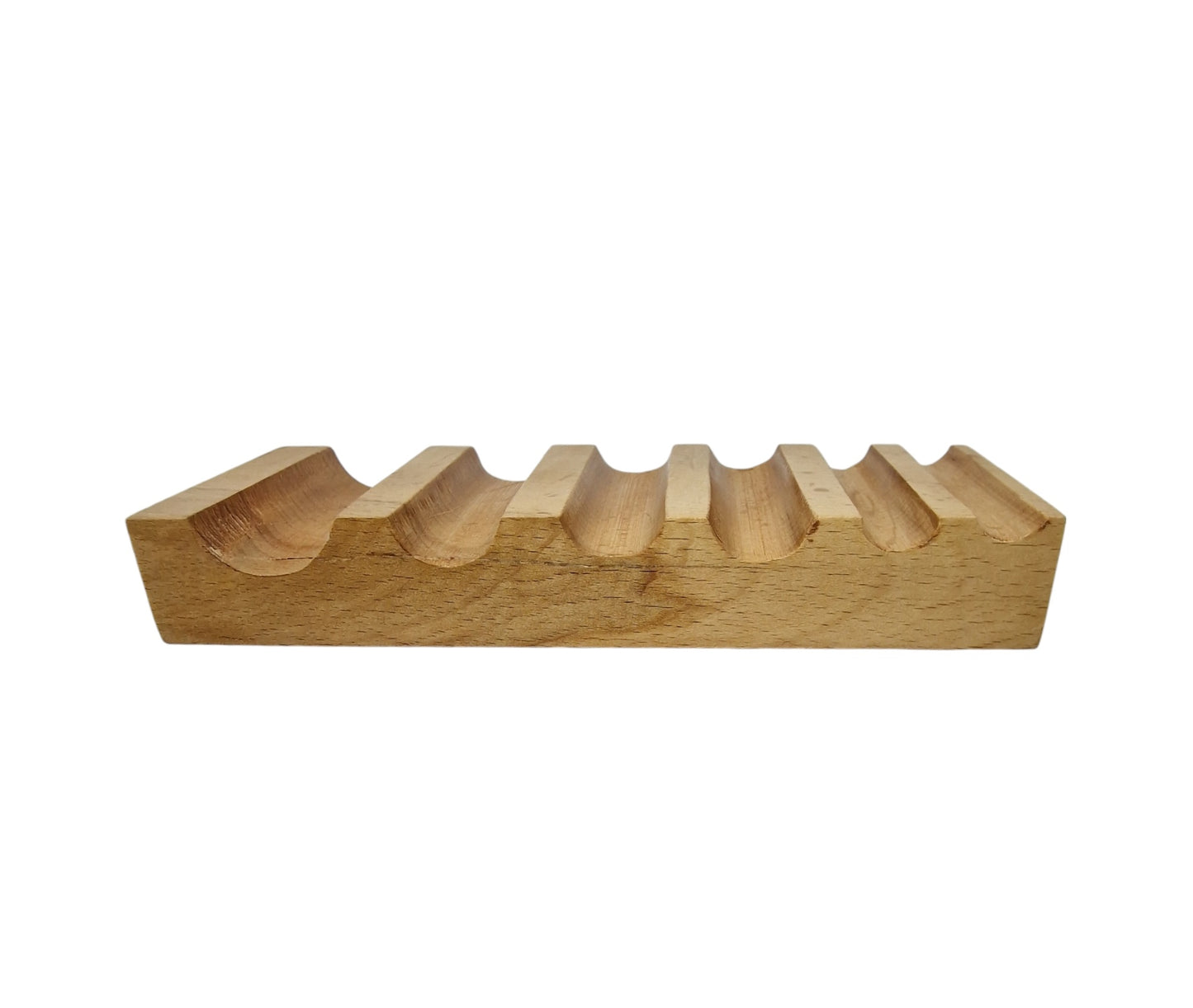 Side view of wooden swage block