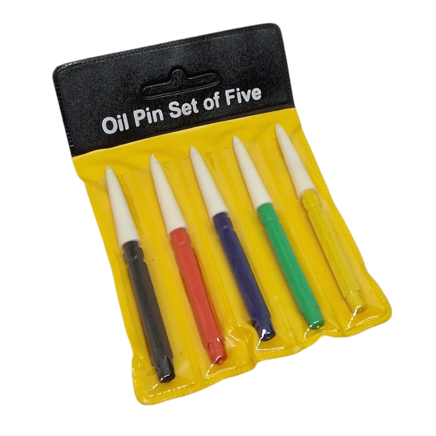 Oil pin set of five in a plastic pouch