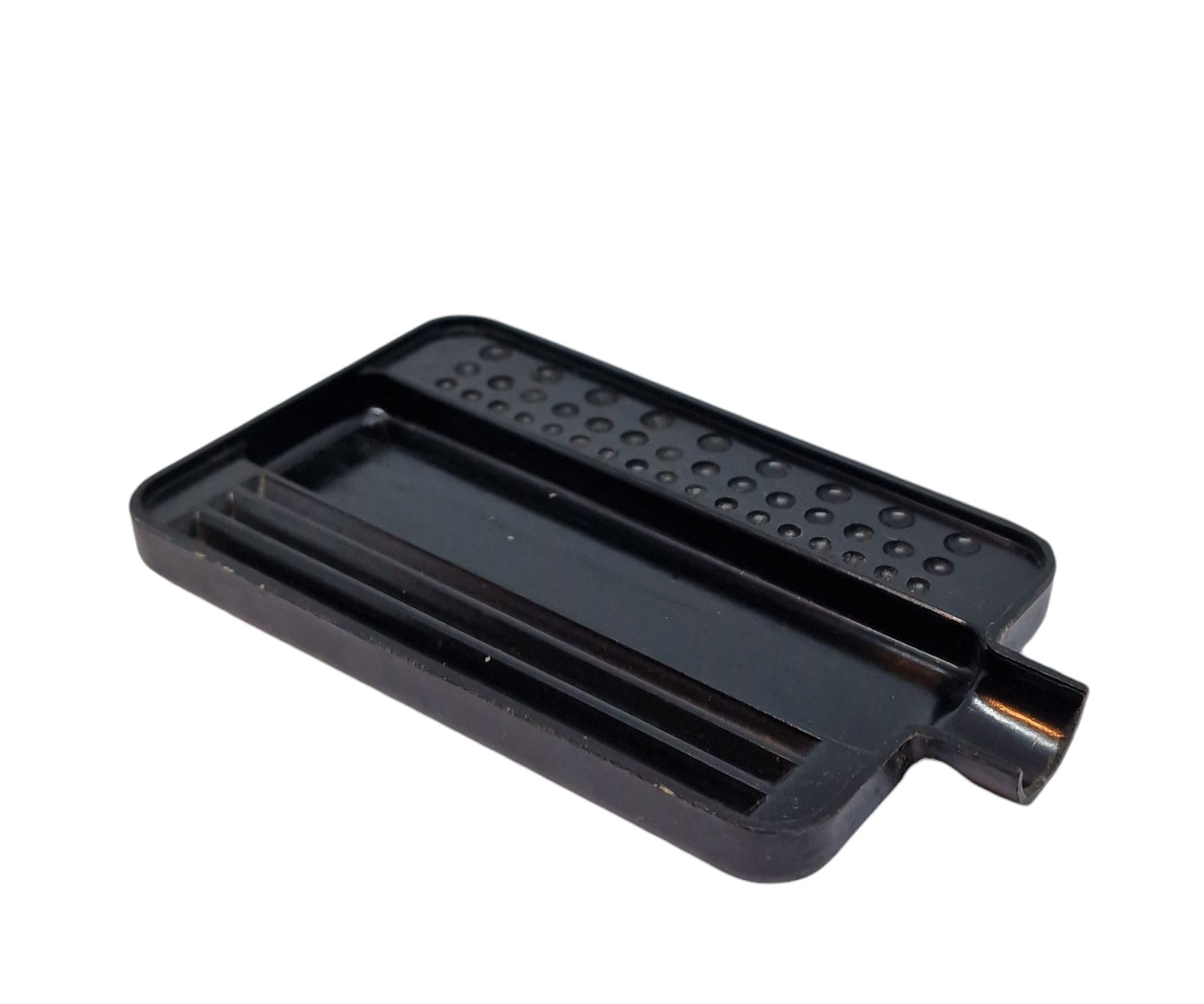 Black tray with grooves for beads and stones