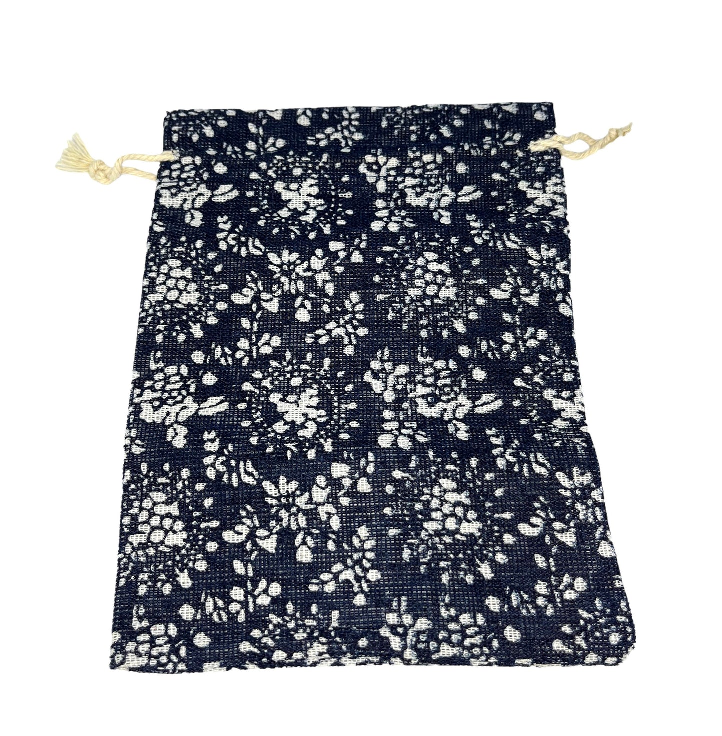 Navy and White Drawstring Bags - 18x13cm x6 Pieces
