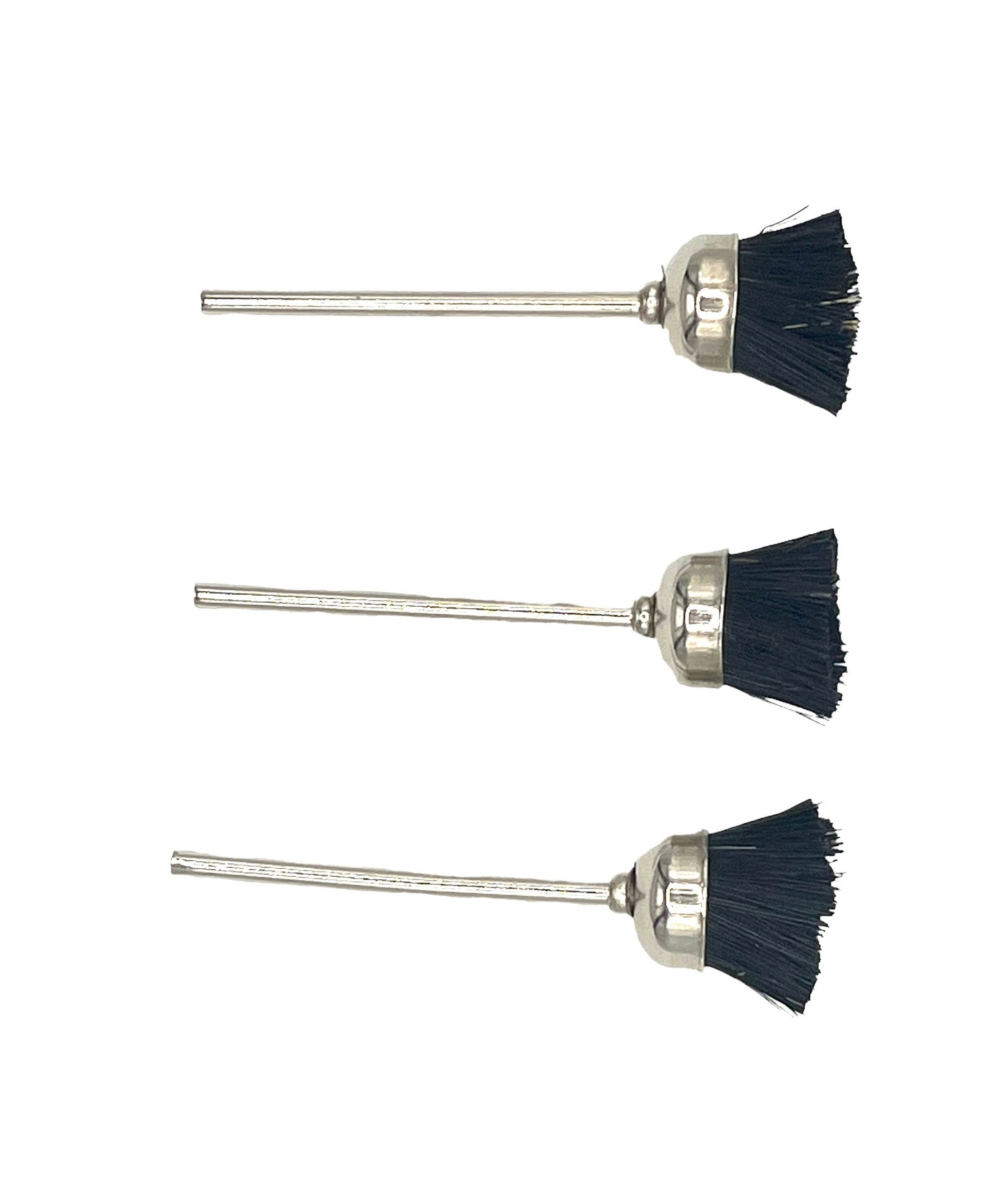 Mounted Black Bristle Cup Brushes x 3 Pieces