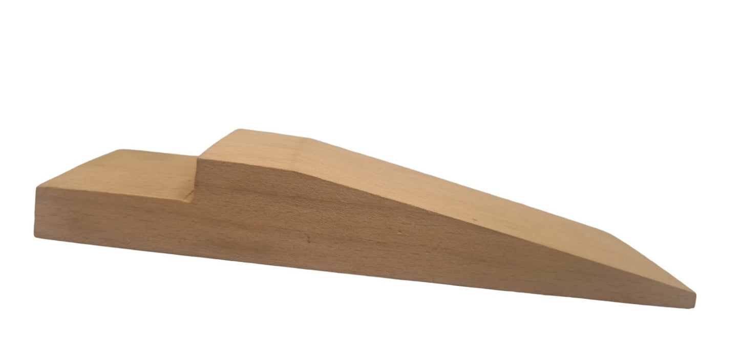 Side view of a jewellers wooden bench peg