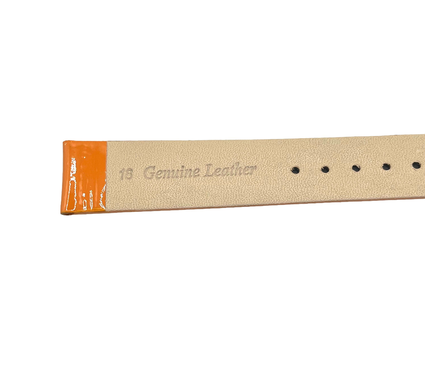 Leather Watch Strap - Orange - 18mm
