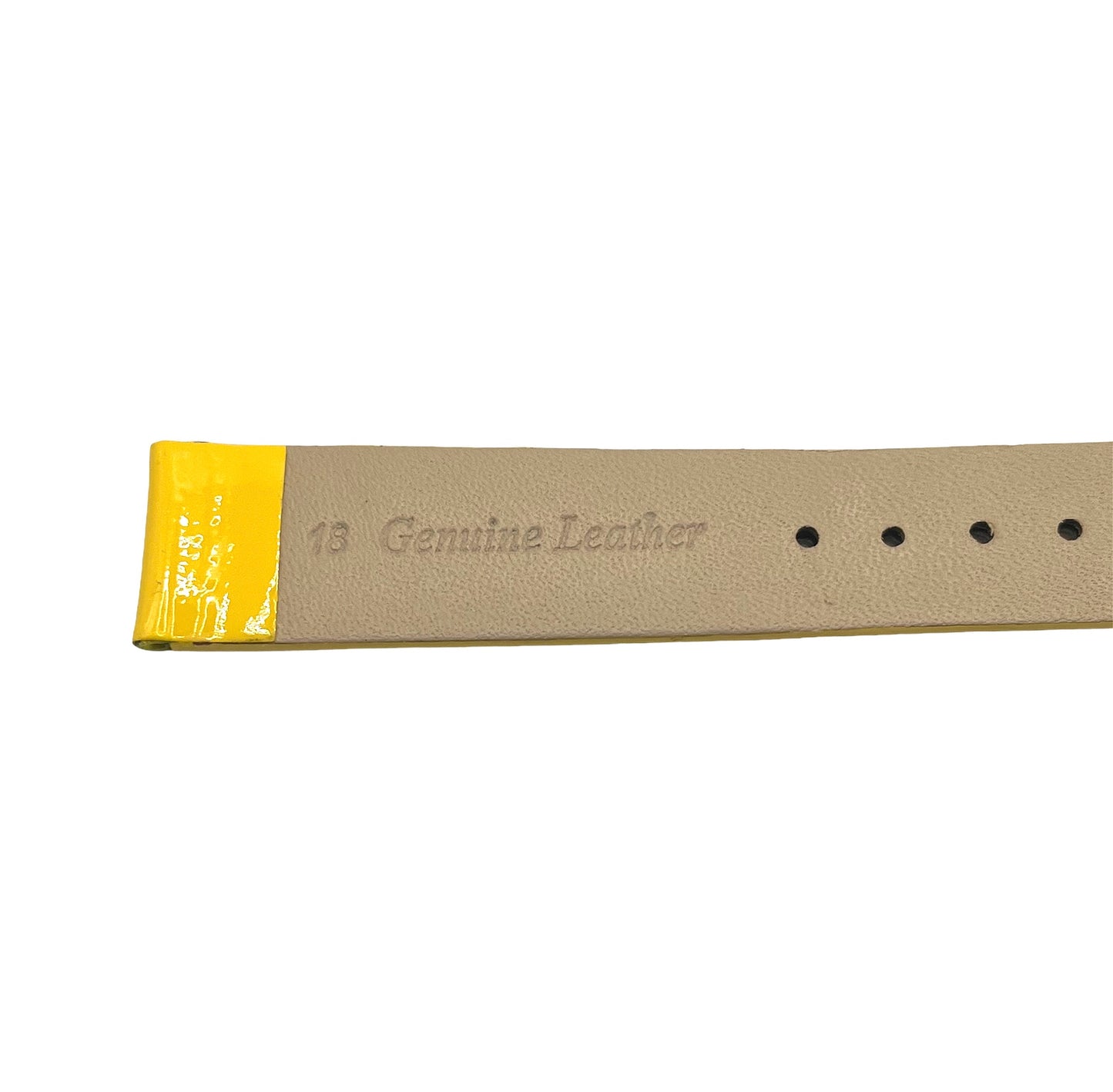 Leather Watch Strap - Yellow - 18mm