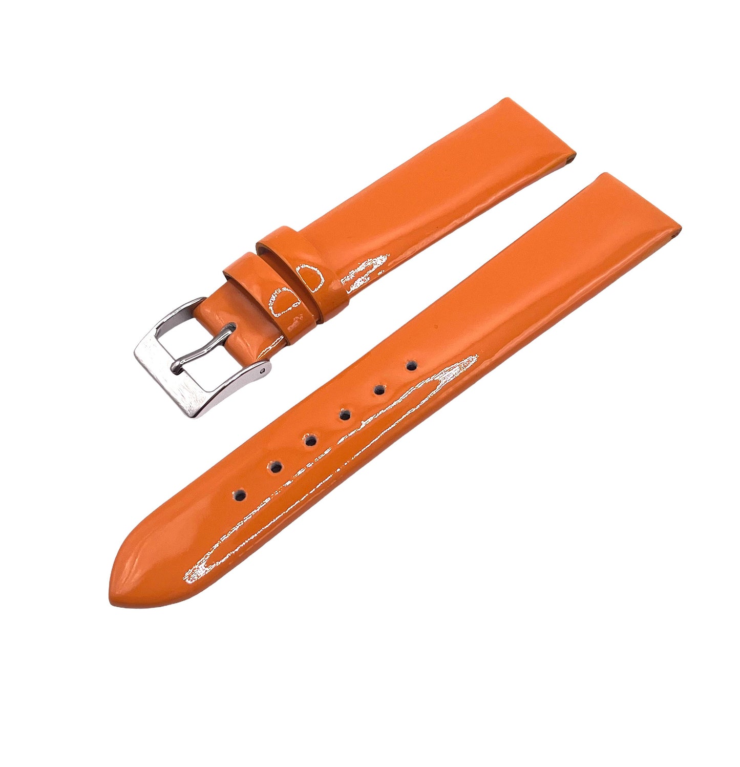 Leather Watch Strap - Orange - 18mm