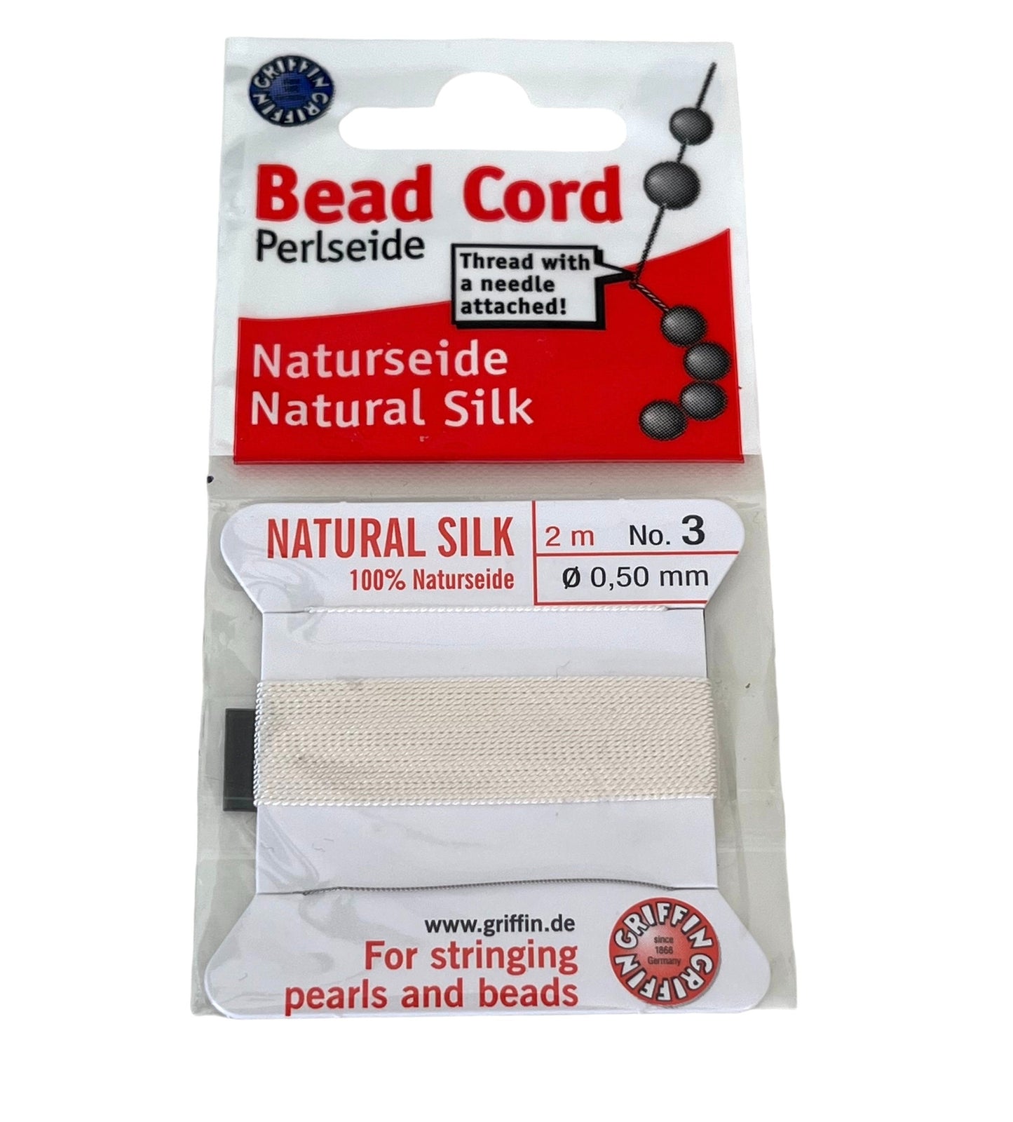 Griffin White Silk Thread - No,3