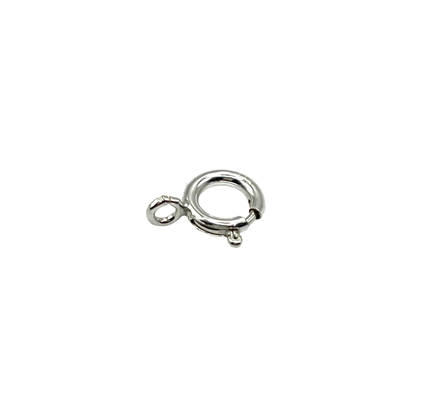 A single sterling silver boltring for jewelry making, with a closed circular design, isolated on a white background.