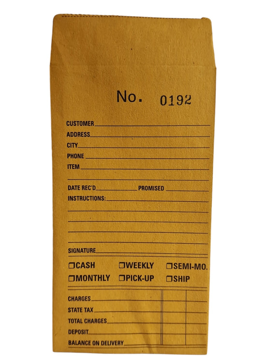 Jewellery repair envelope front 