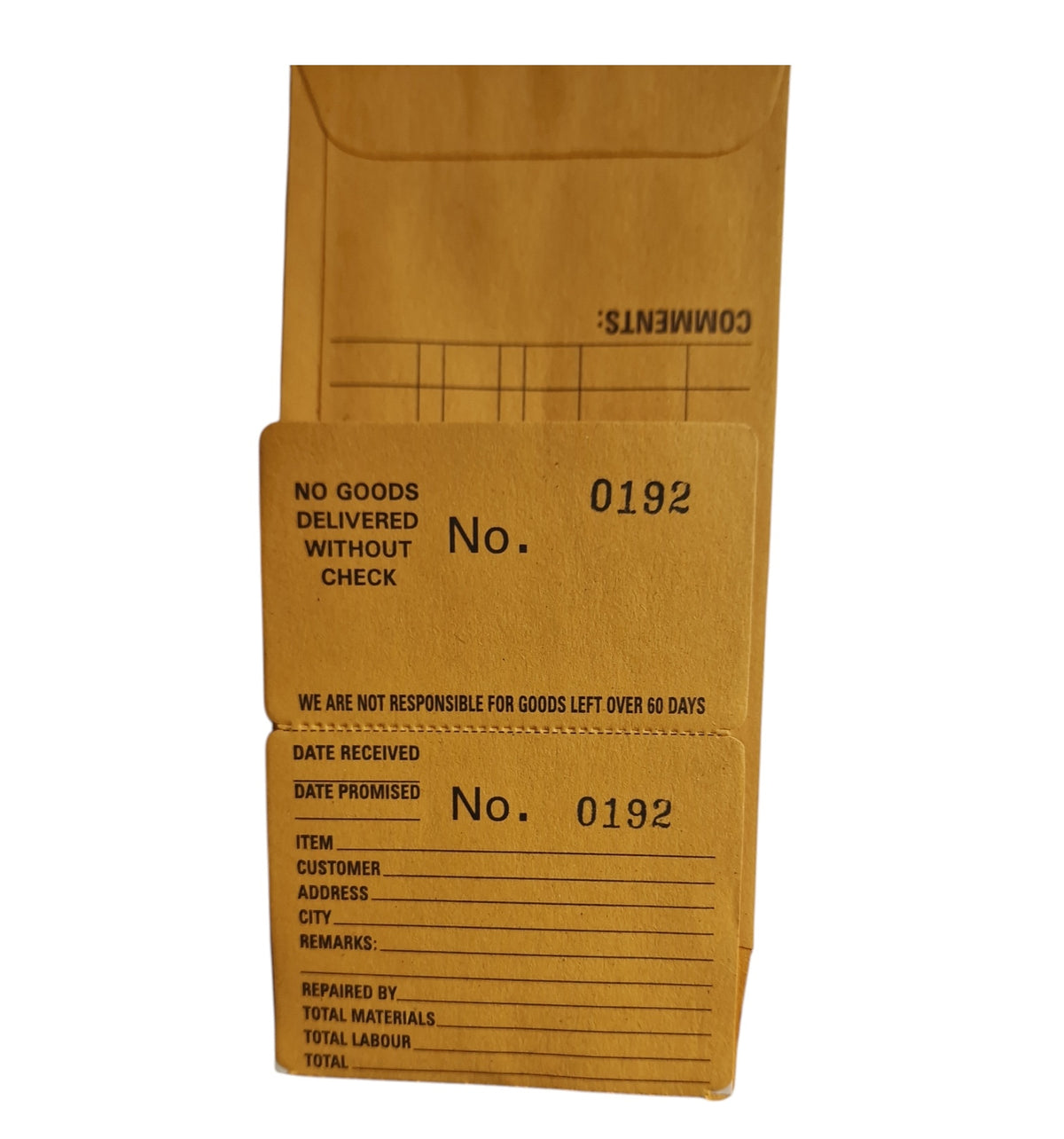 Three-Way Job Envelopes for Jewellery Repairs – Repair, Record & Retur ...