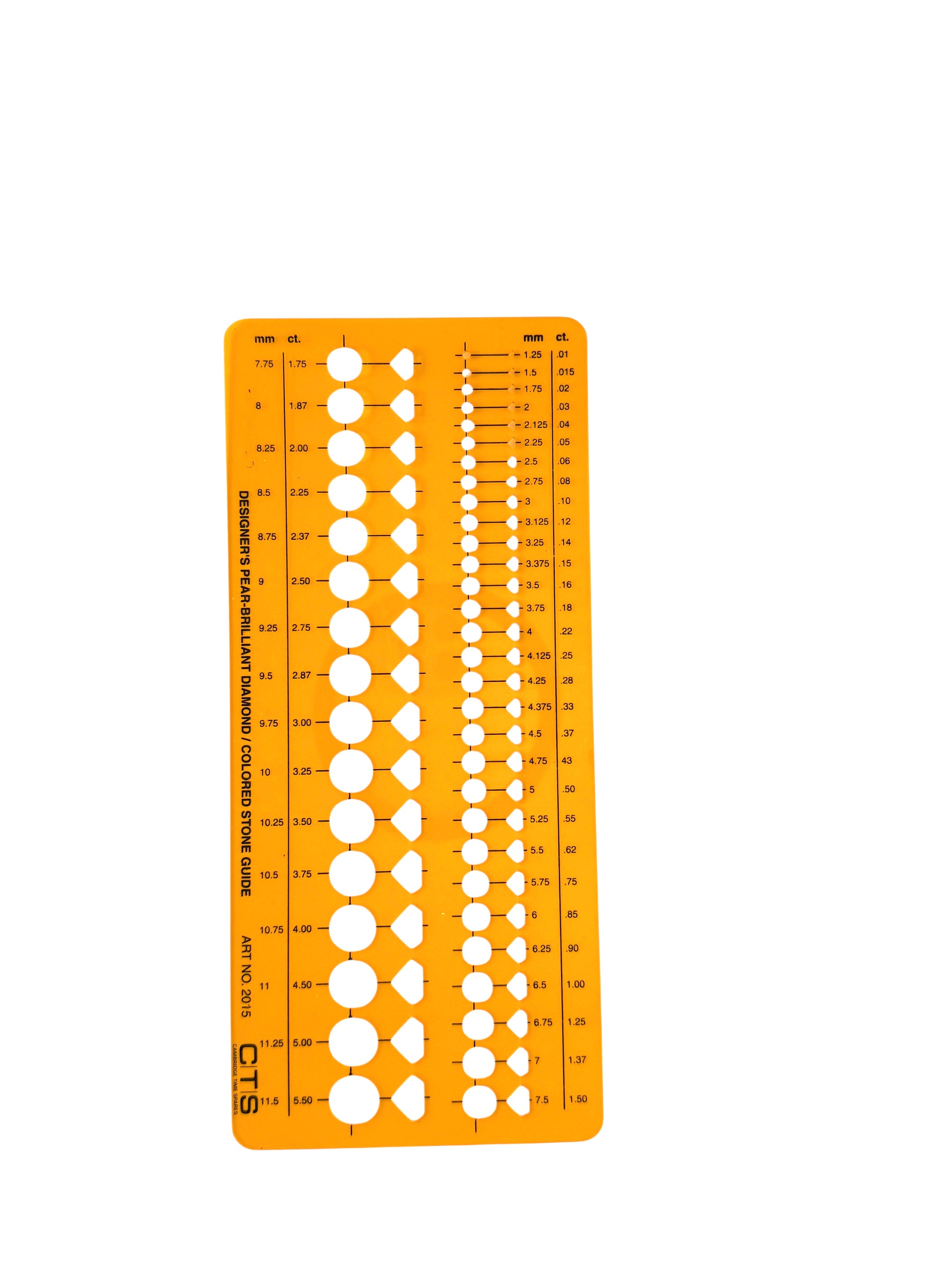 Orange ruler with measurement markings on a white background