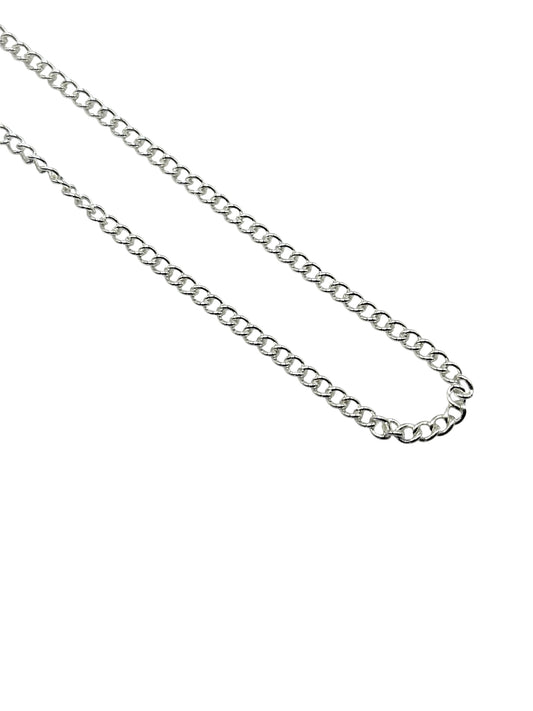 Silver chain on a white background