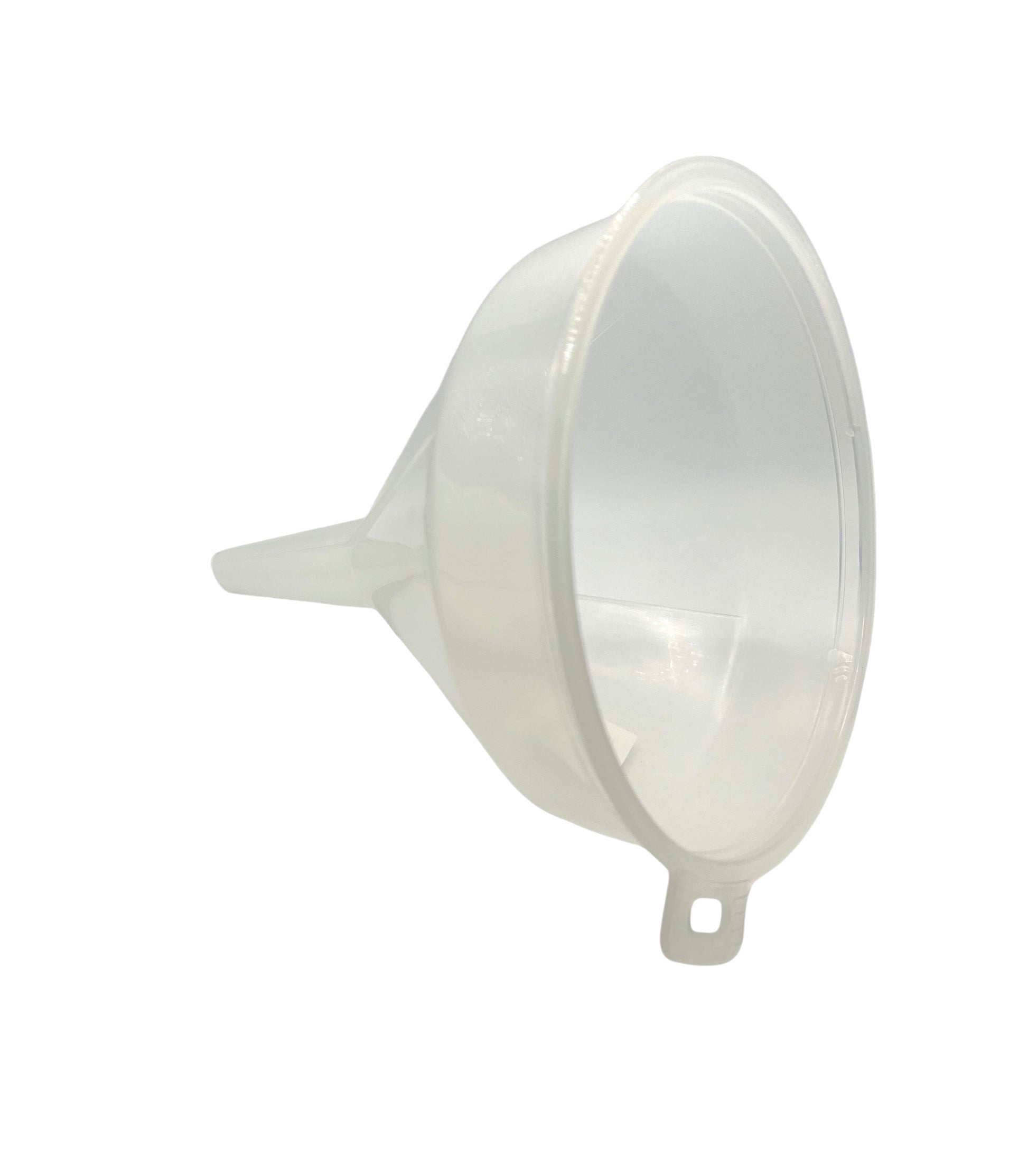 Side view of plastic funnel