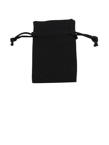 Small Black Cotton Drawstring Bag