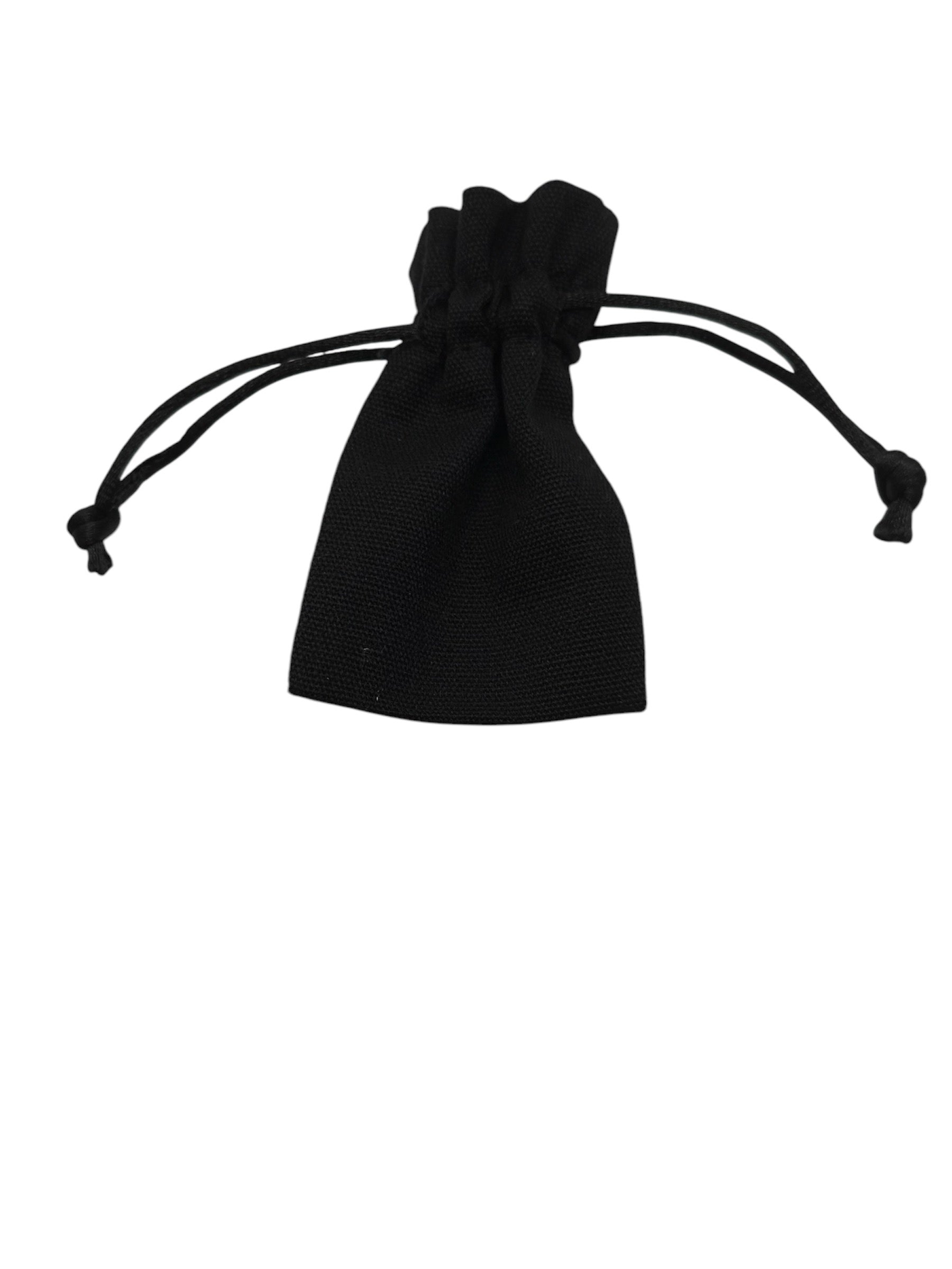 Black drawstring bag closed