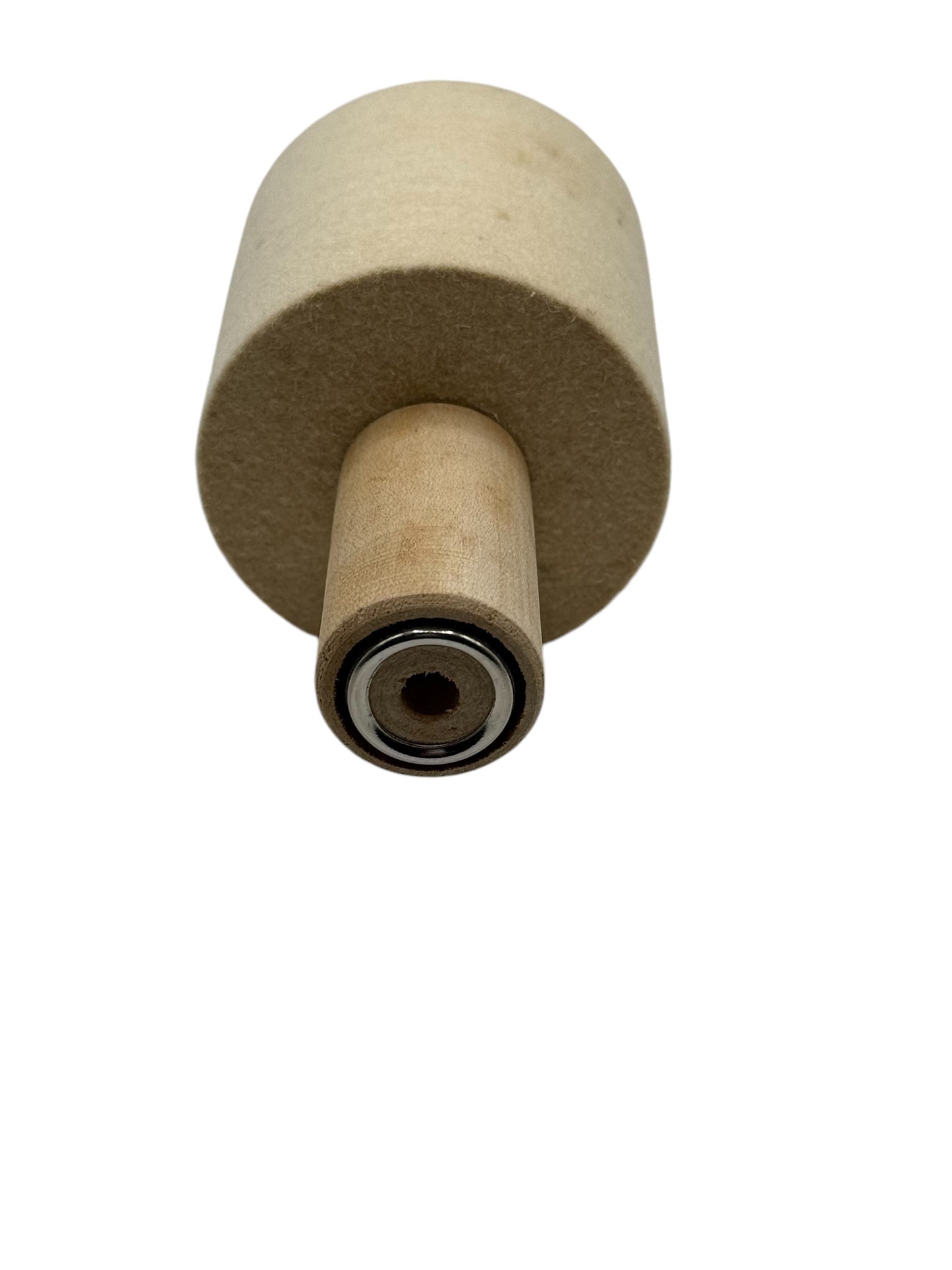 Felt buff wheel underside view
