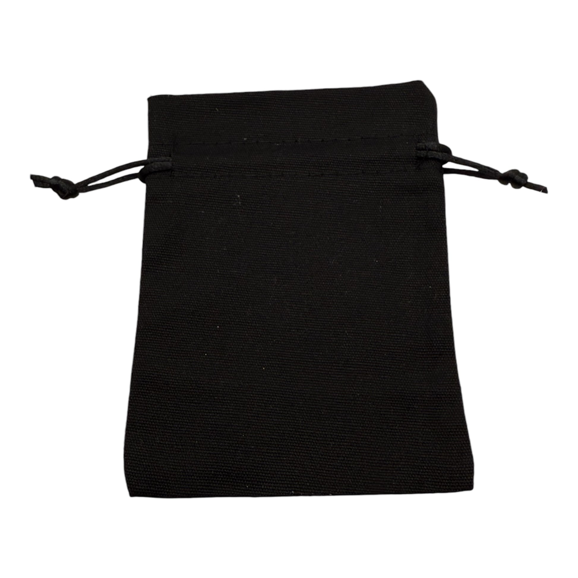 Black Cotton Drawstring Bag