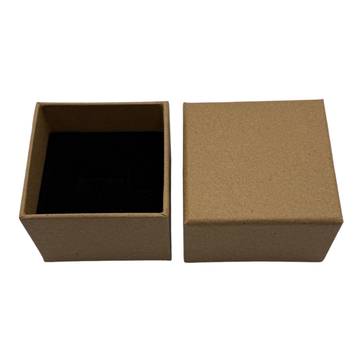 Brown ring box with lid off