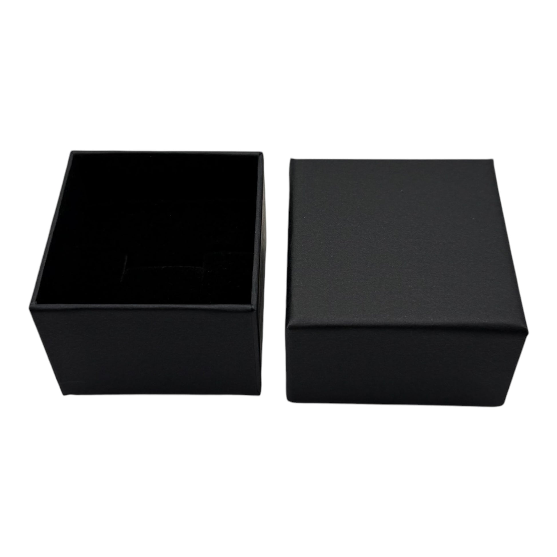 Black ring box with lid off