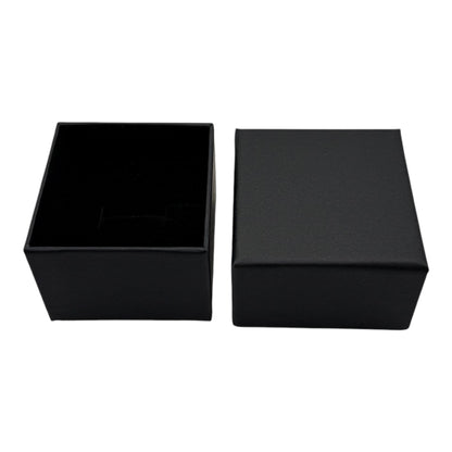 Black ring box with lid off