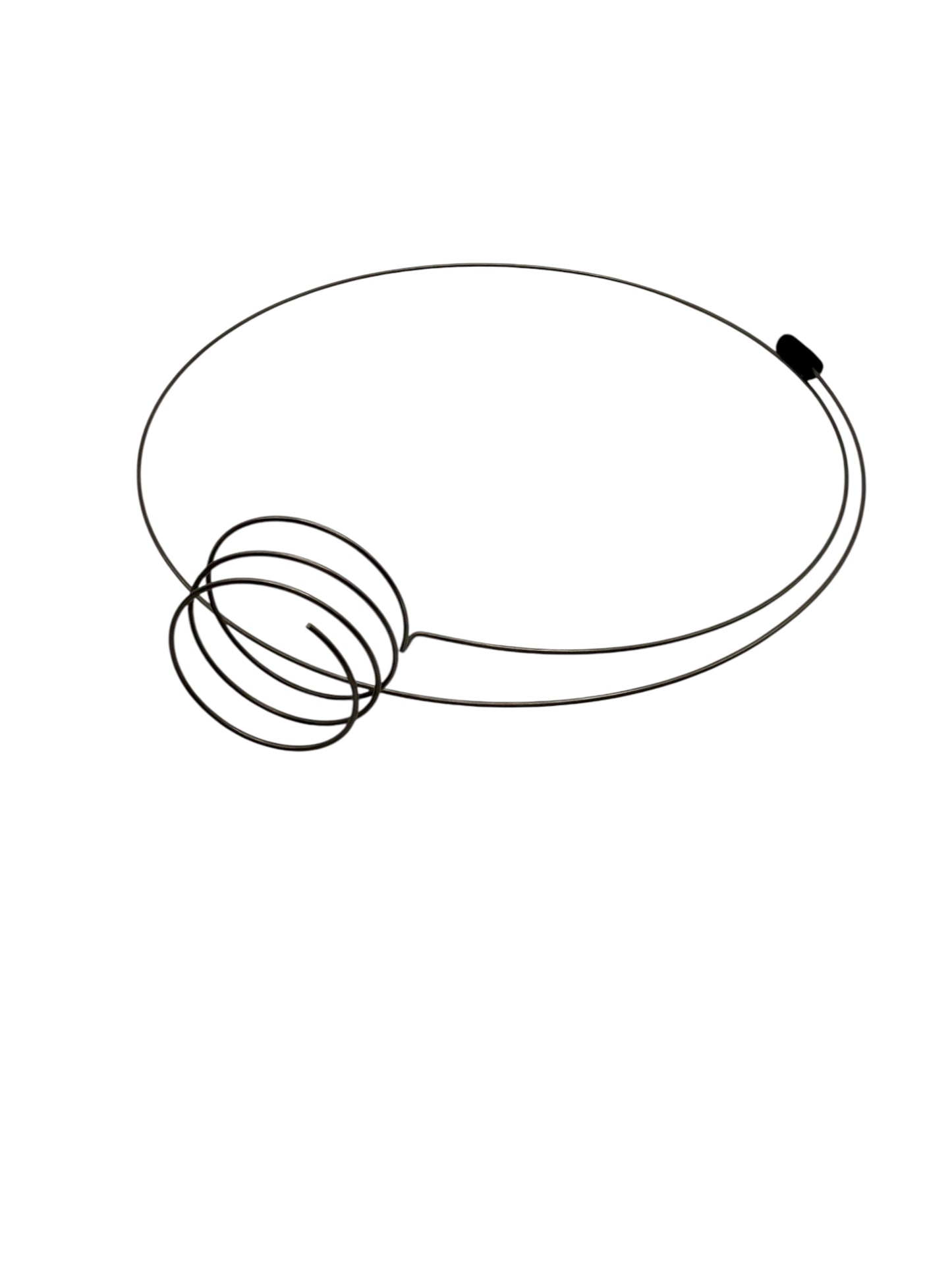 Steel wire eyeglass holder on white background
