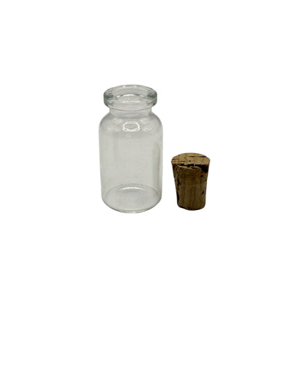 Clear Glass Bottle with Cork lid out