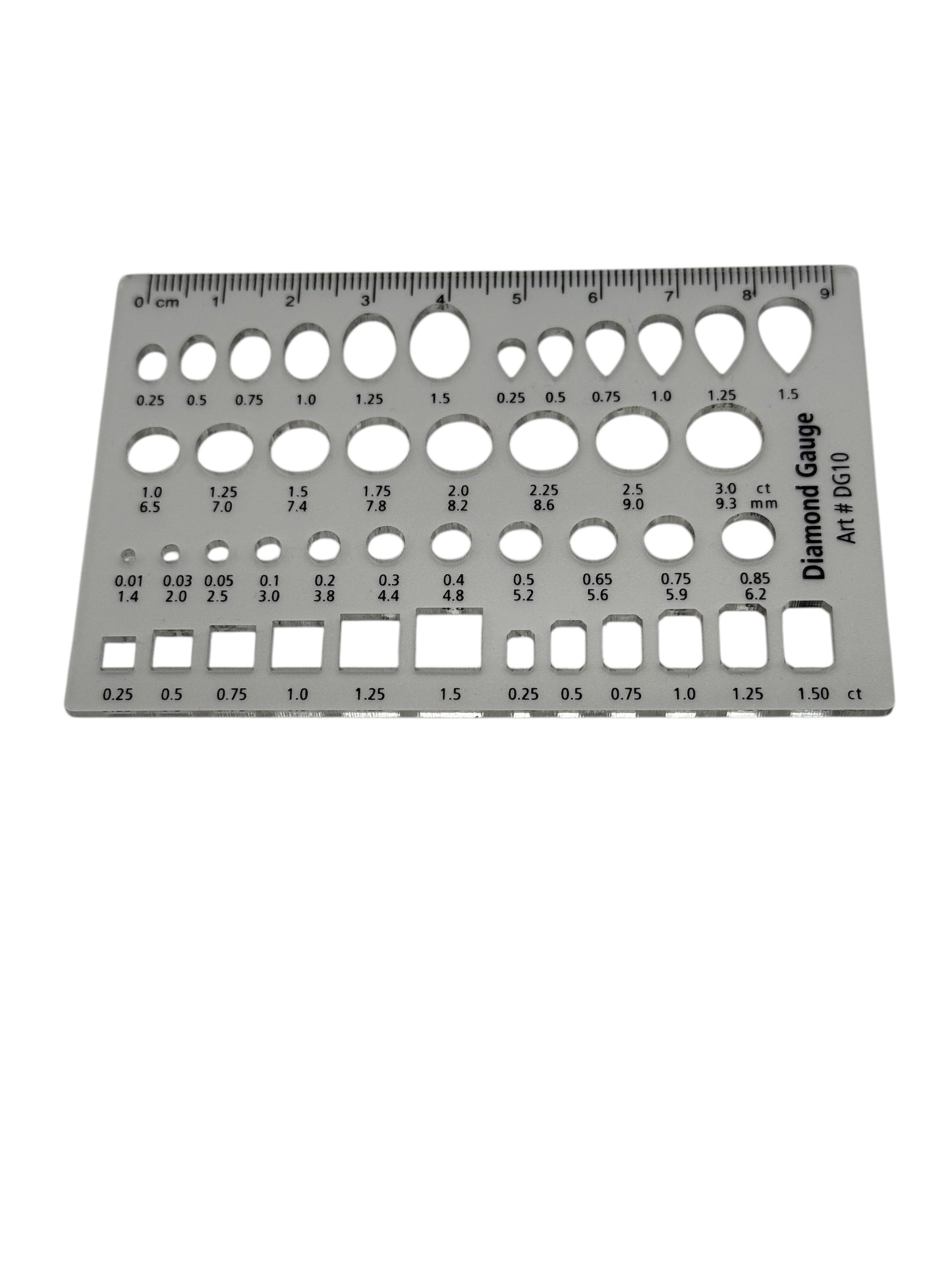 Plastic diamond gauge 