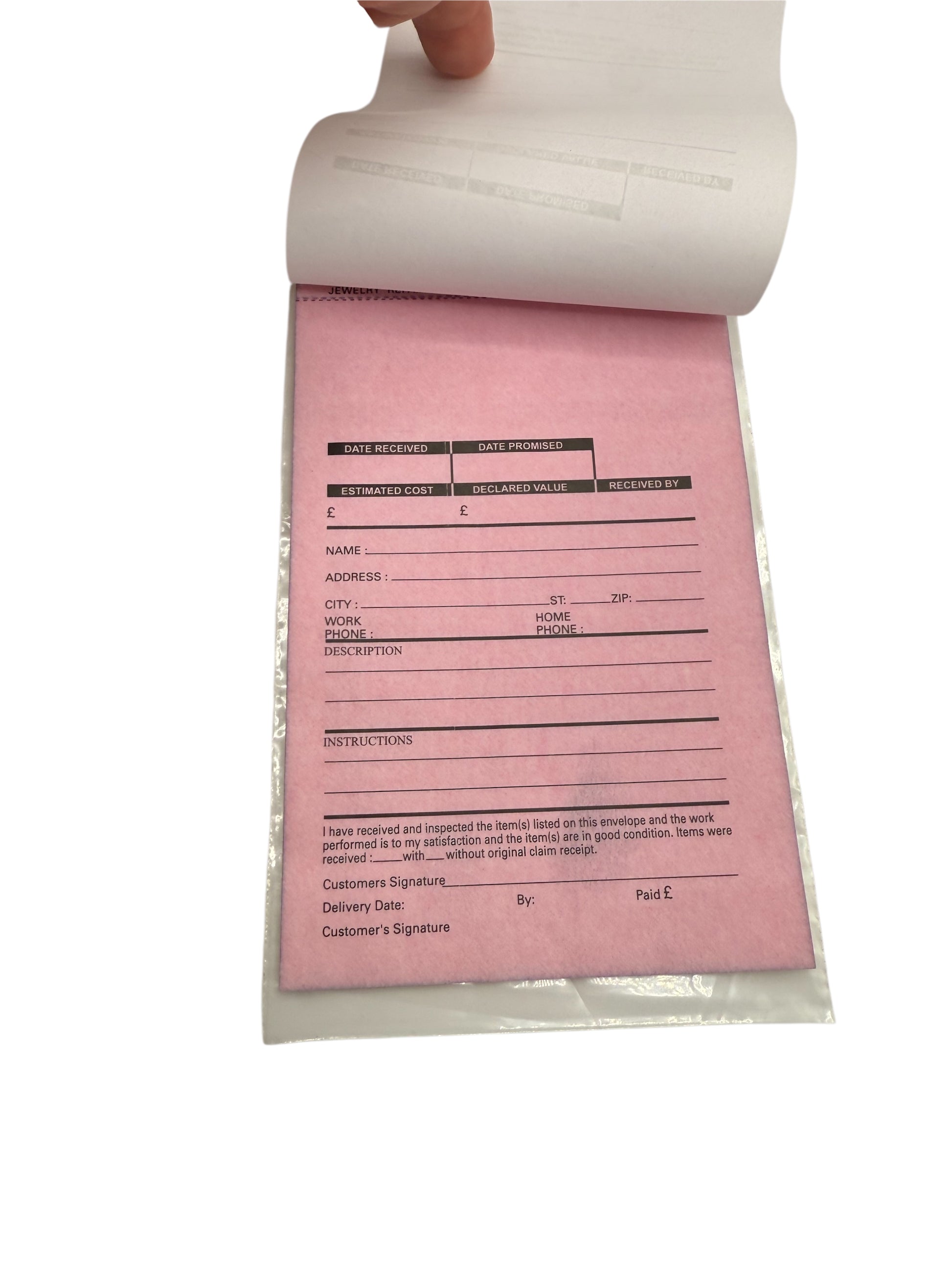 Pink copy of repair memo