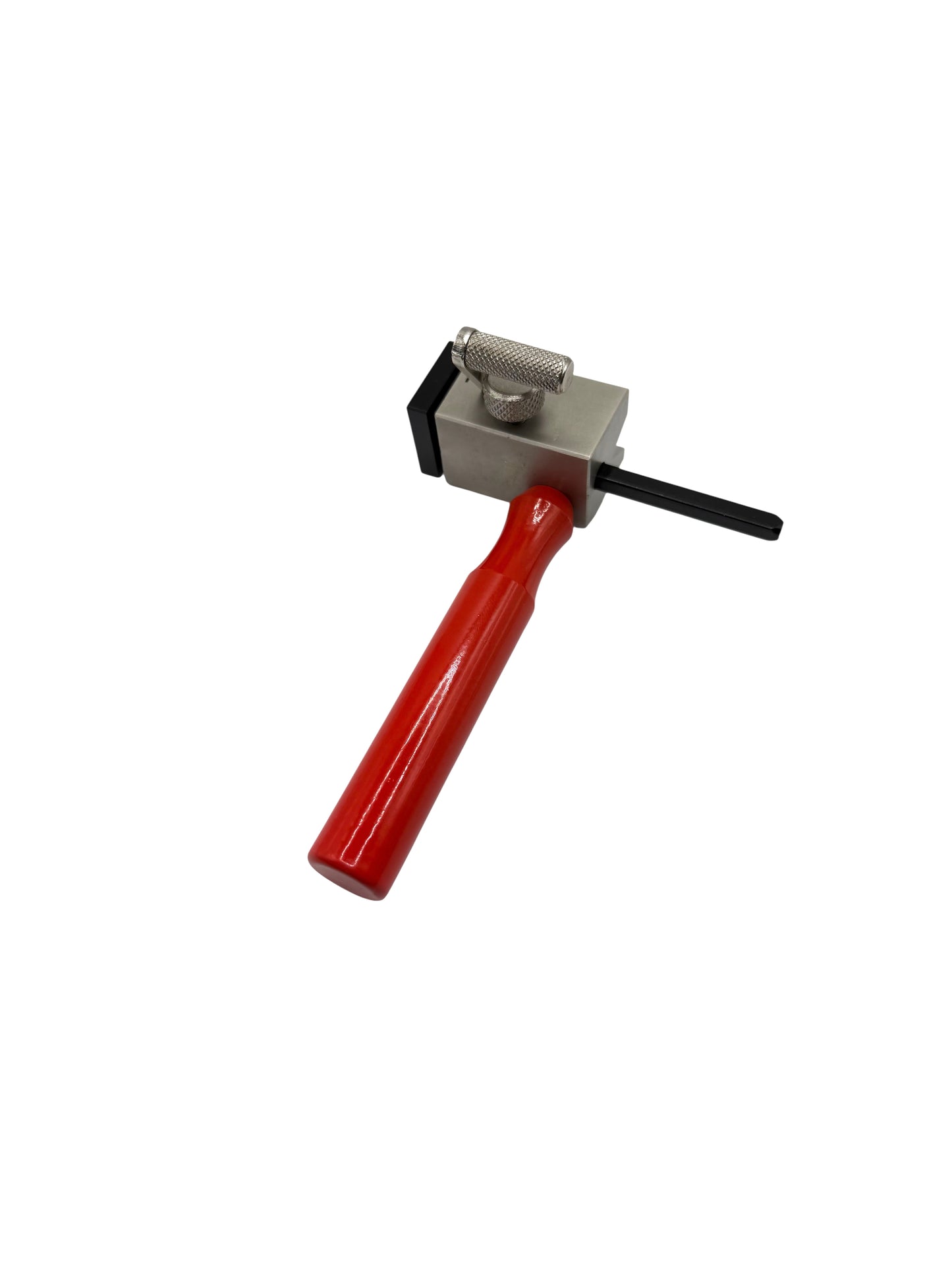 Precision tube cutter with red handle for jewelry making, ideal for cutting soft metal tubing in detailed designs.