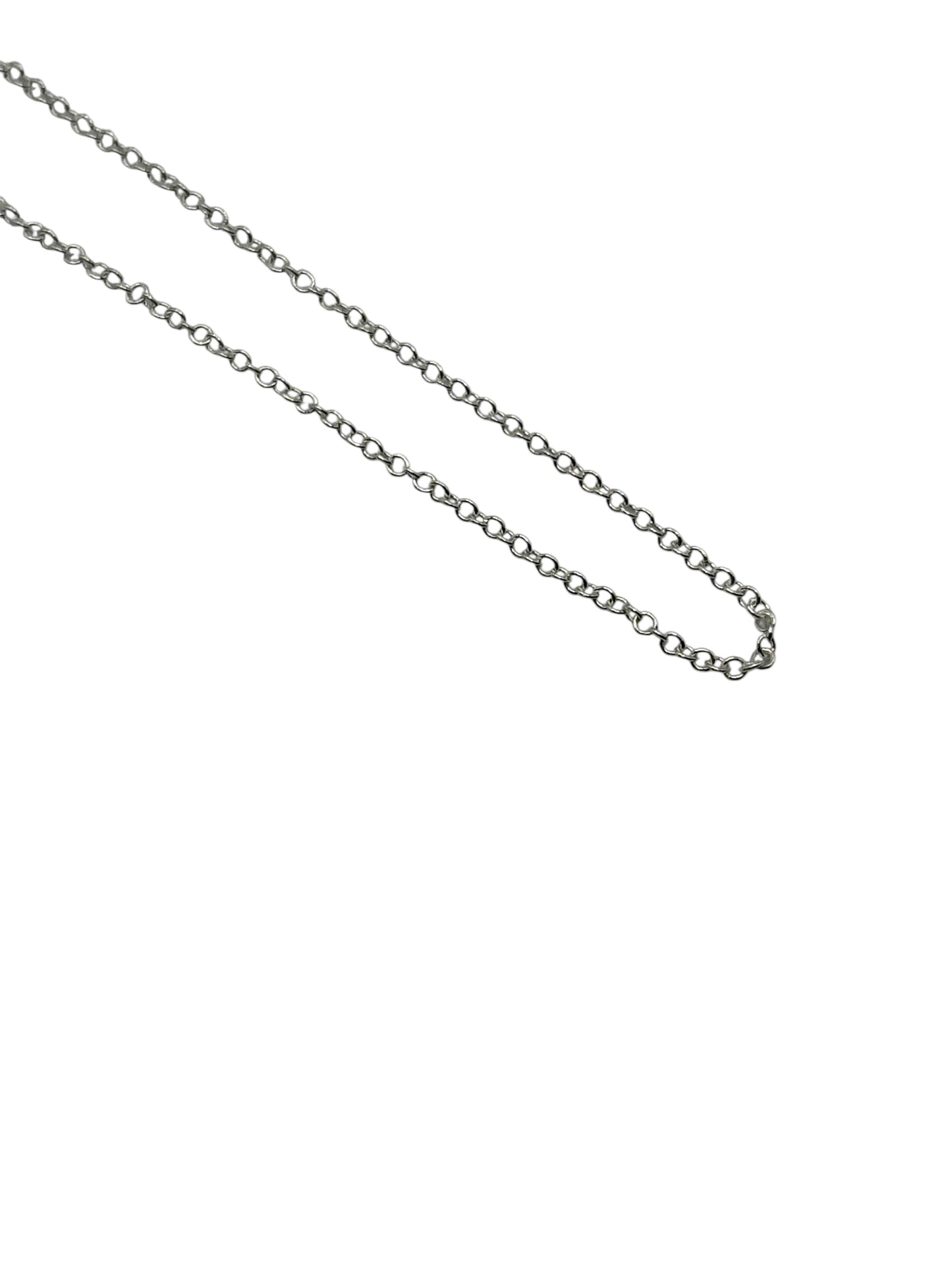 Silver chain on a white background