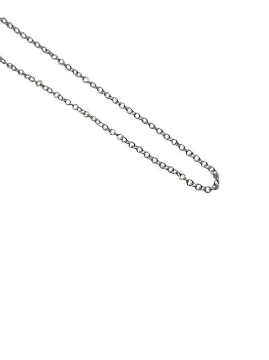 Silver chain on a white background