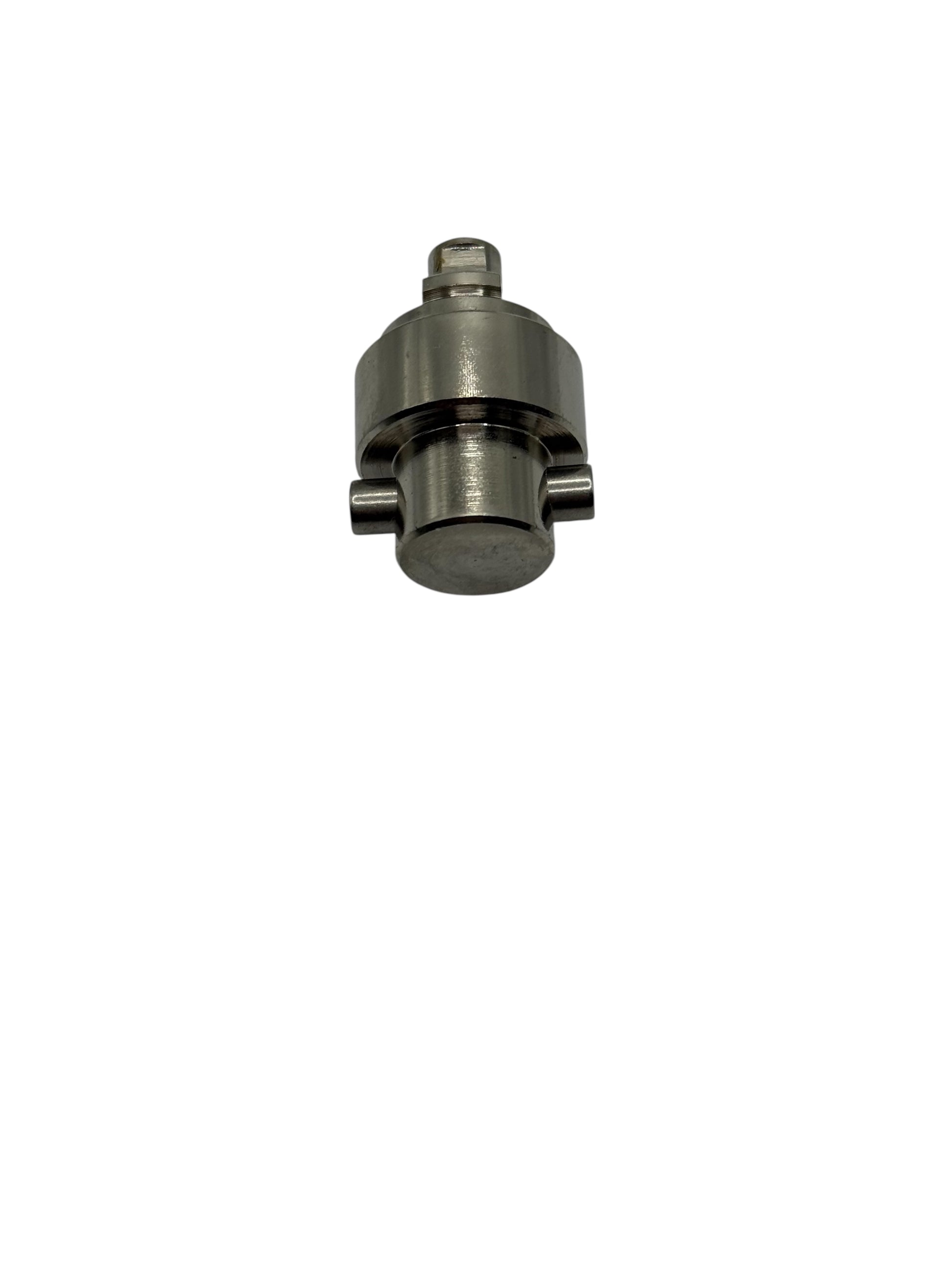 Metal mechanical component on a white background