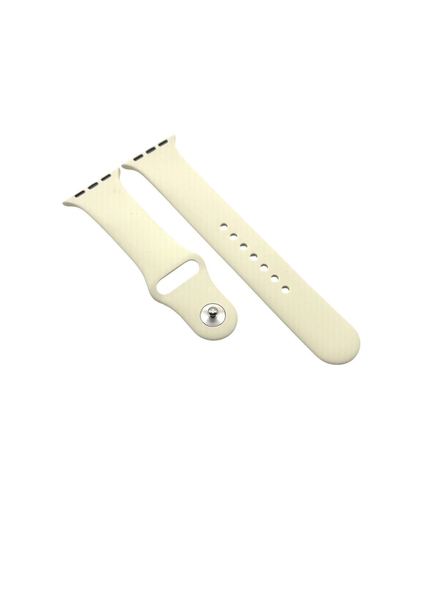 White watch strap on a white background