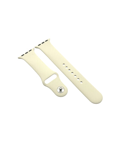White watch strap on a white background