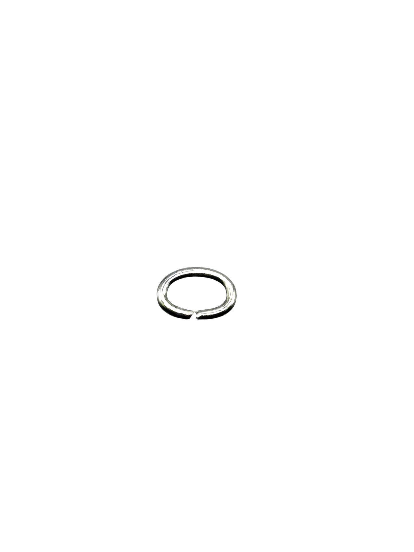 Silver split ring on a white background