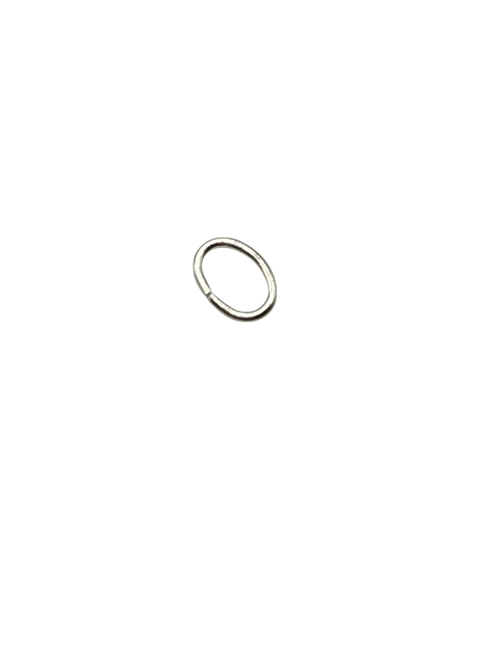 Silver metal ring on a white background
