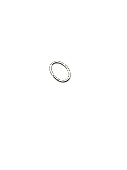 Silver metal ring on a white background