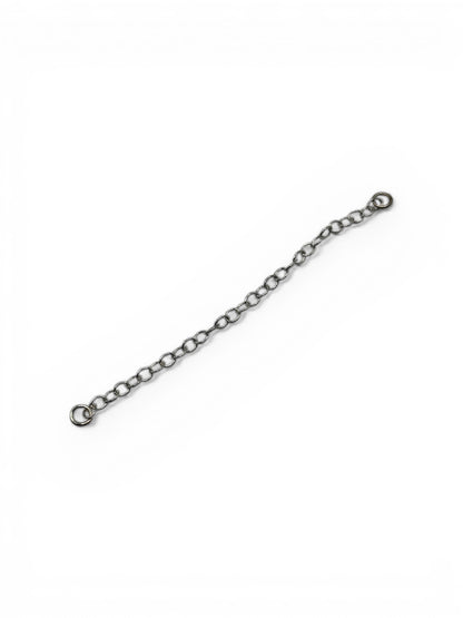Silver safety chain on white background